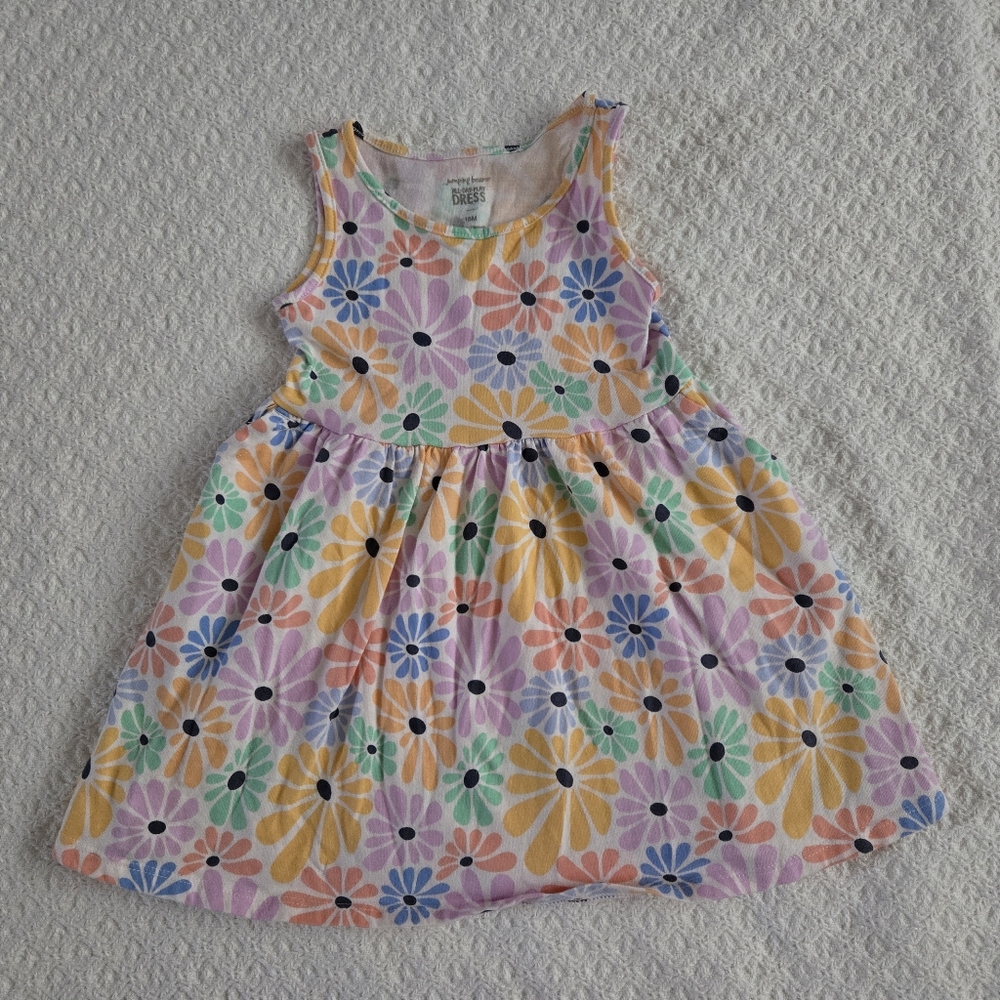 NWOT Jumping Bean Toddler Girl Floral Tank All Day Play Dress Size 18 Months